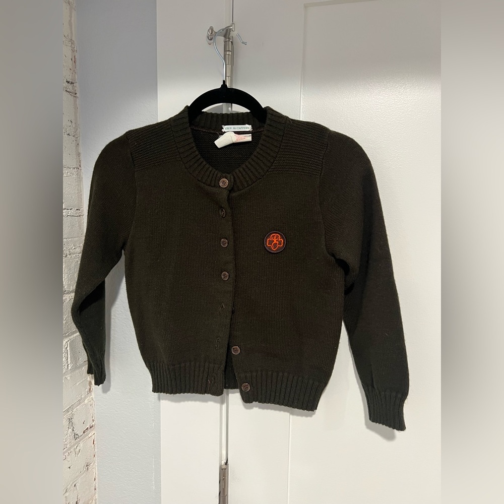 Vintage Girl Scout Brownie cardigan, size 12